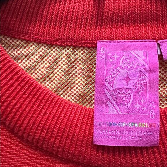 Queen of Sparkles KC Kansas City Scoop Neck Gem Sparkle Sweater NWT Size XS - Picture 5 of 7
